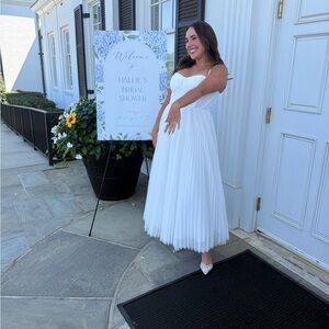 Hutch Amara Corset Pleated Tulle Fit & Flare Midi Dress